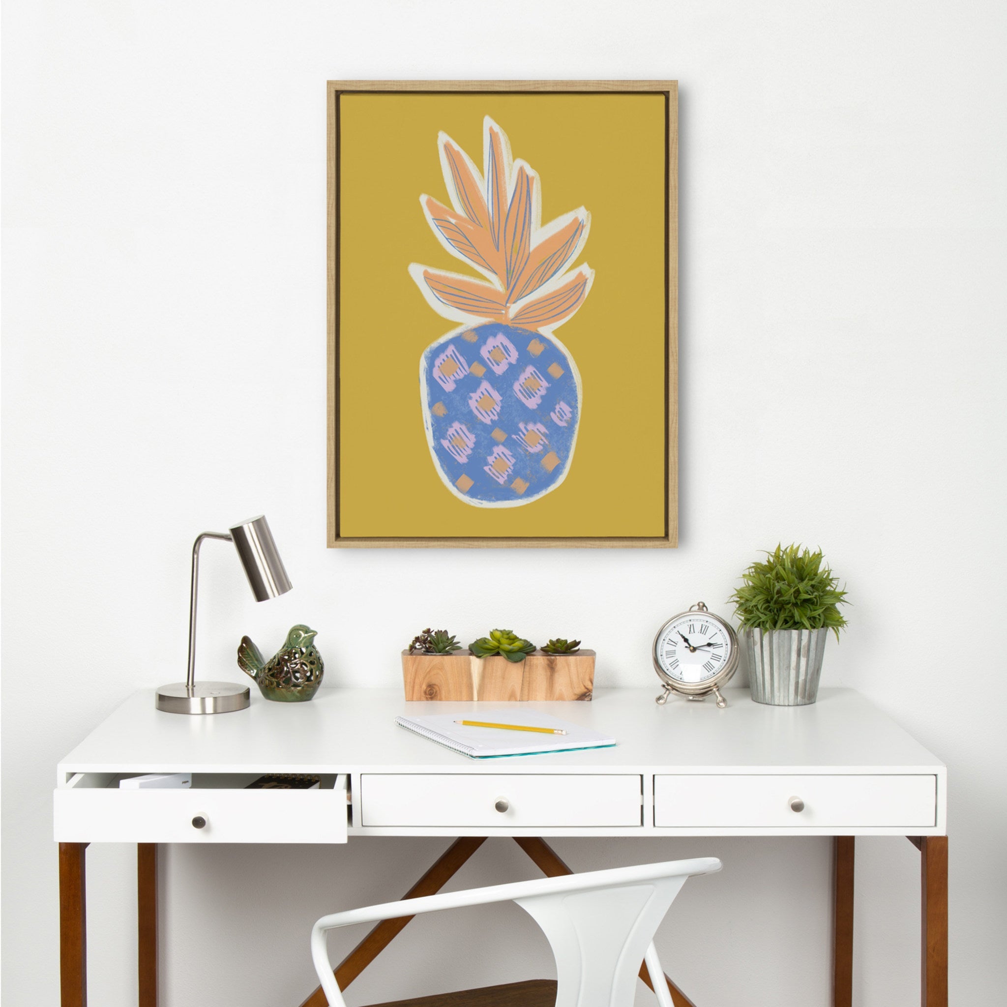 Sylvie Blue Pineapple Framed Canvas by kateandlaurel - product image 8 for Resin Society