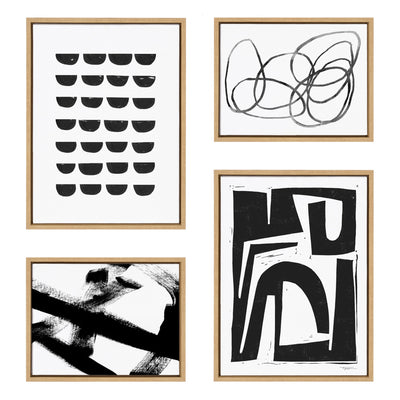 Sylvie Modern Abstract Framed Canvas Set by kateandlaurel - main product image for Resin Society