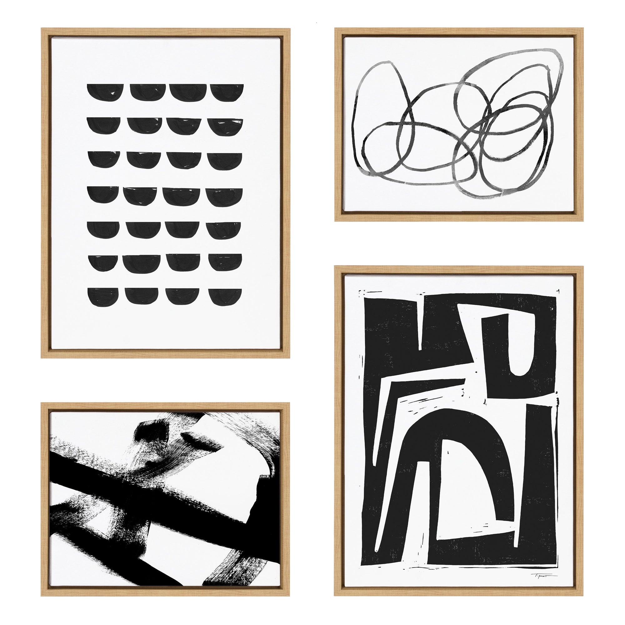 Sylvie Modern Abstract Framed Canvas Set by kateandlaurel - product image 8 for Resin Society