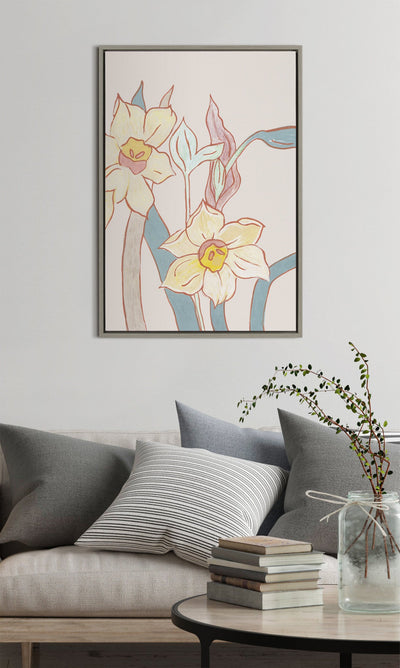 Sylvie Pine Ridge Daffodils Framed Canvas by kateandlaurel - product image 8 for Resin Society