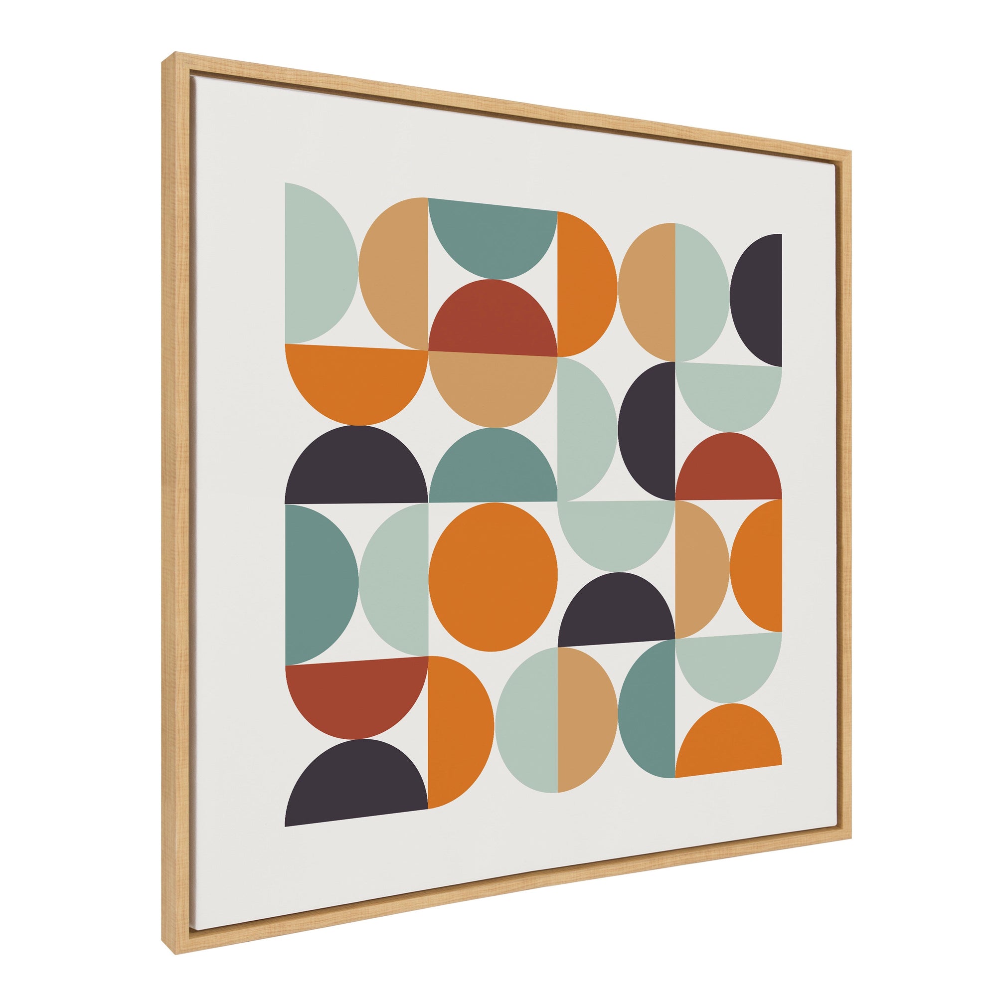 Sylvie Circles and Curves Retro Color Framed Canvas by kateandlaurel - main product image for Resin Society