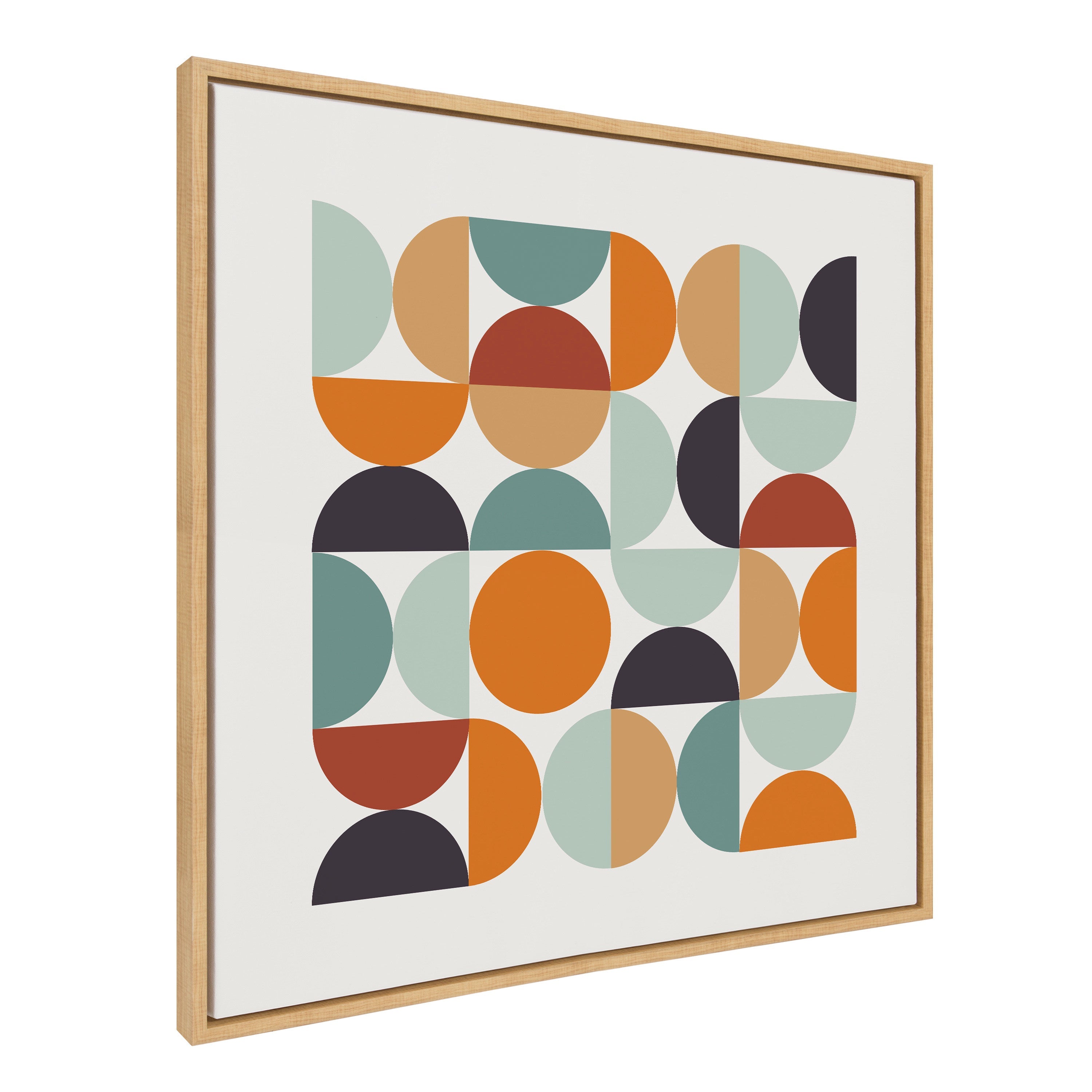 Sylvie Circles and Curves Retro Color Framed Canvas by kateandlaurel - main product image for Resin Society