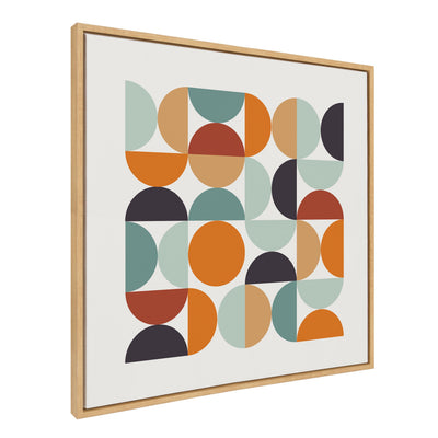 Sylvie Circles and Curves Retro Color Framed Canvas by kateandlaurel - main product image for Resin Society