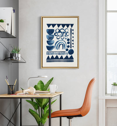 Sylvie 858 Indigo Abstract Framed Canvas by kateandlaurel - product image 4 for Resin Society