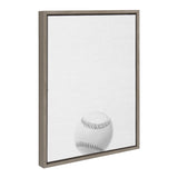 Sylvie Baseball Portrait Framed Canvas, Gray 18x24 by kateandlaurel - product image 2 for Resin Society