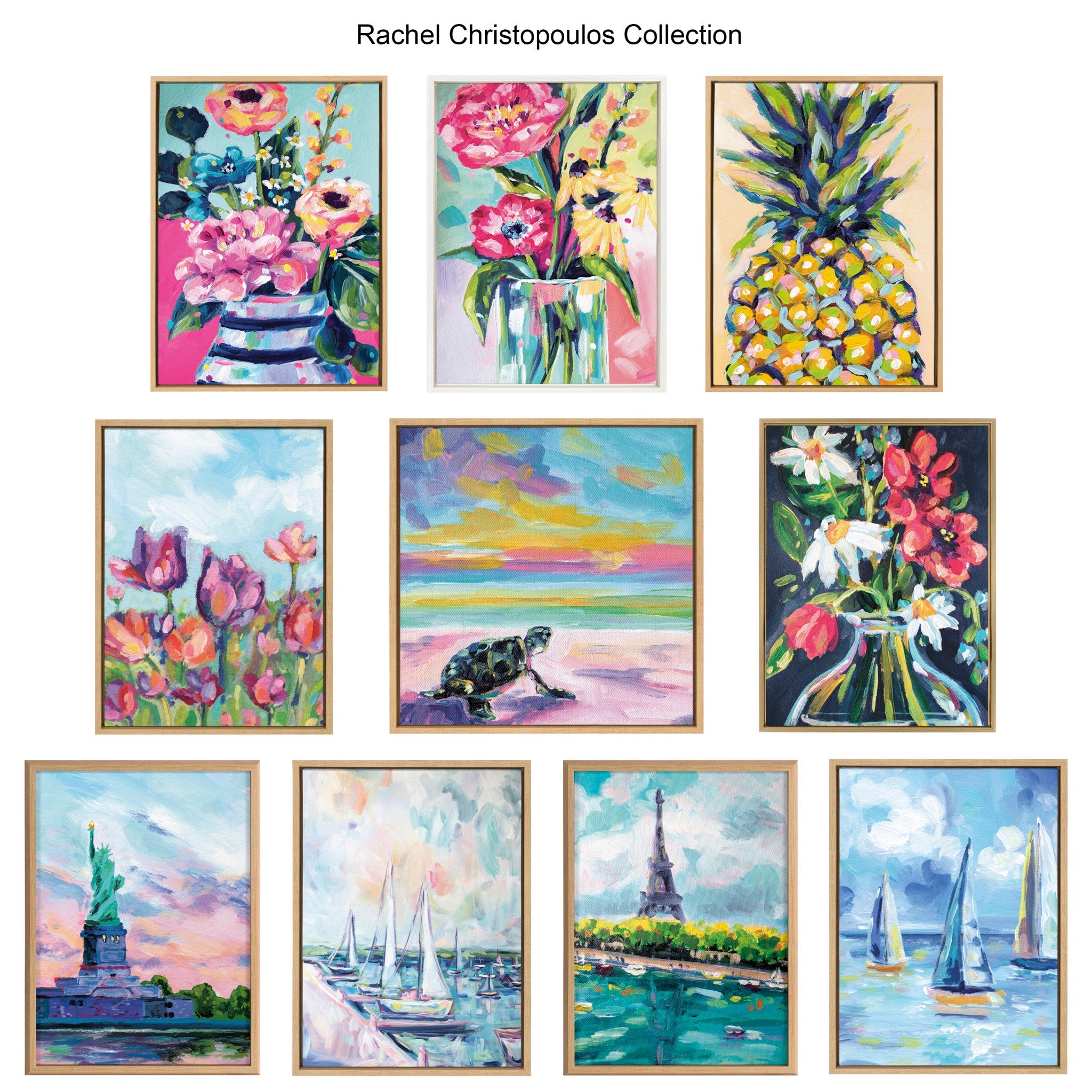 Sylvie Summer Sip Framed Canvas by Rachel Christopoulos by kateandlaurel - product image 6 for Resin Society