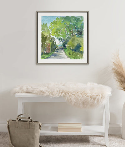 Sylvie The Lane and Sea Framed Canvas by kateandlaurel - product image 5 for Resin Society