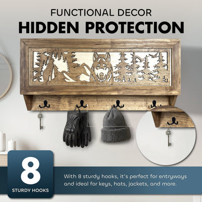 Wolf in the Wild Hidden Gun Storage by Bellewood Designs - product image 2 for Resin Society