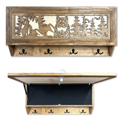Wolf in the Wild Hidden Gun Storage by Bellewood Designs - main product image for Resin Society