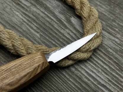 Wood Carving Sloyd Knife with 6.5 cm blade and ash wood handle by Sharky Forged Steel Tools