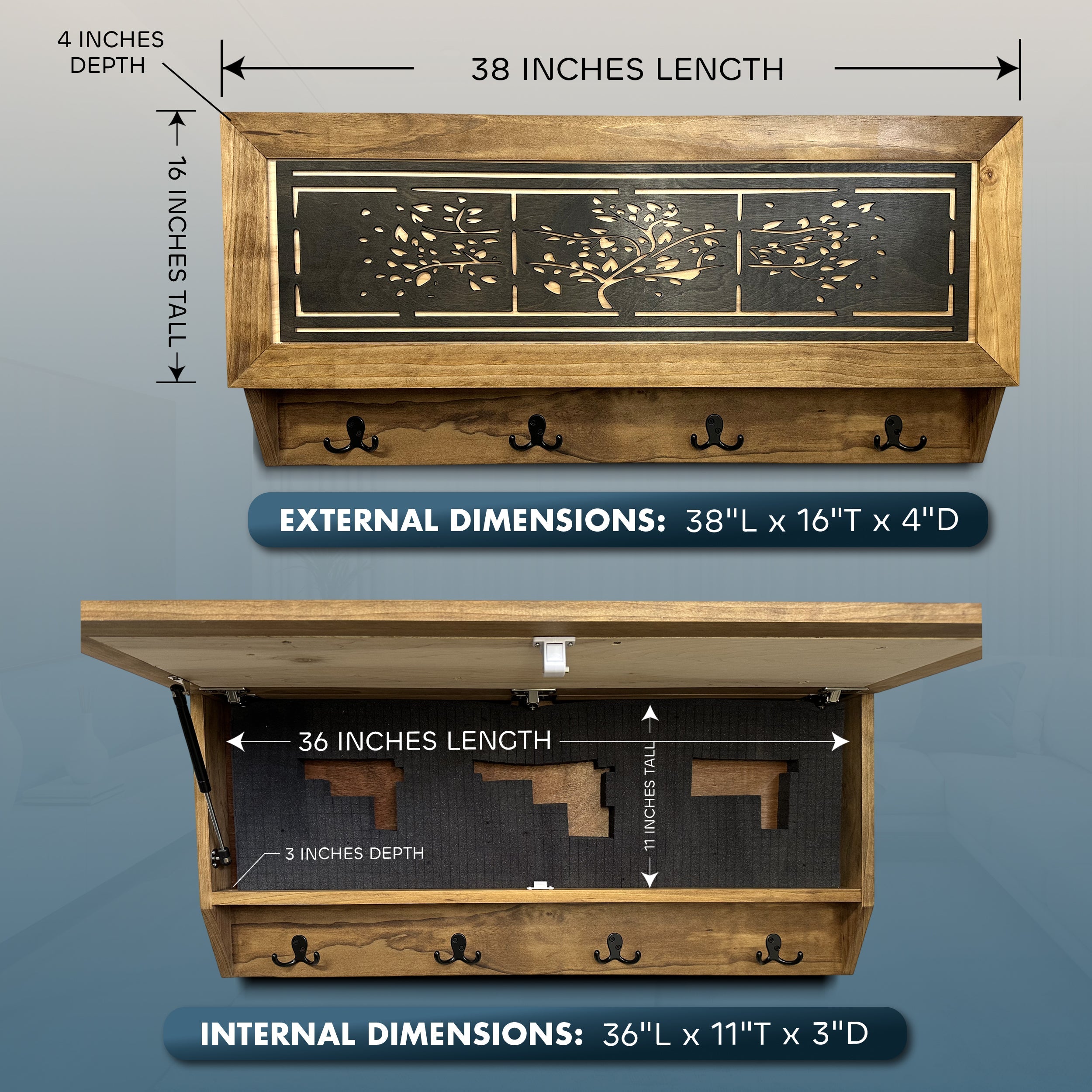 Family Tree Coat Rack Gun Concealment Decor by Bellewood Designs - product image 7 for Resin Society