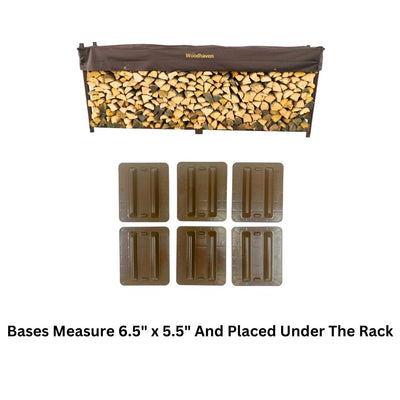 Woodhaven 10 ft Firewood Rack holding stacked firewood outdoors