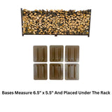 Woodhaven 10 ft Firewood Rack holding stacked firewood outdoors