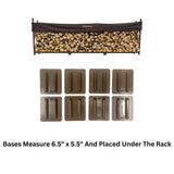 Woodhaven 12 ft Firewood Rack holding stacked firewood outdoors