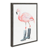 Sylvie Flamingo Framed Canvas Art by Jennifer Redstreake Geary by kateandlaurel - main product image for Resin Society