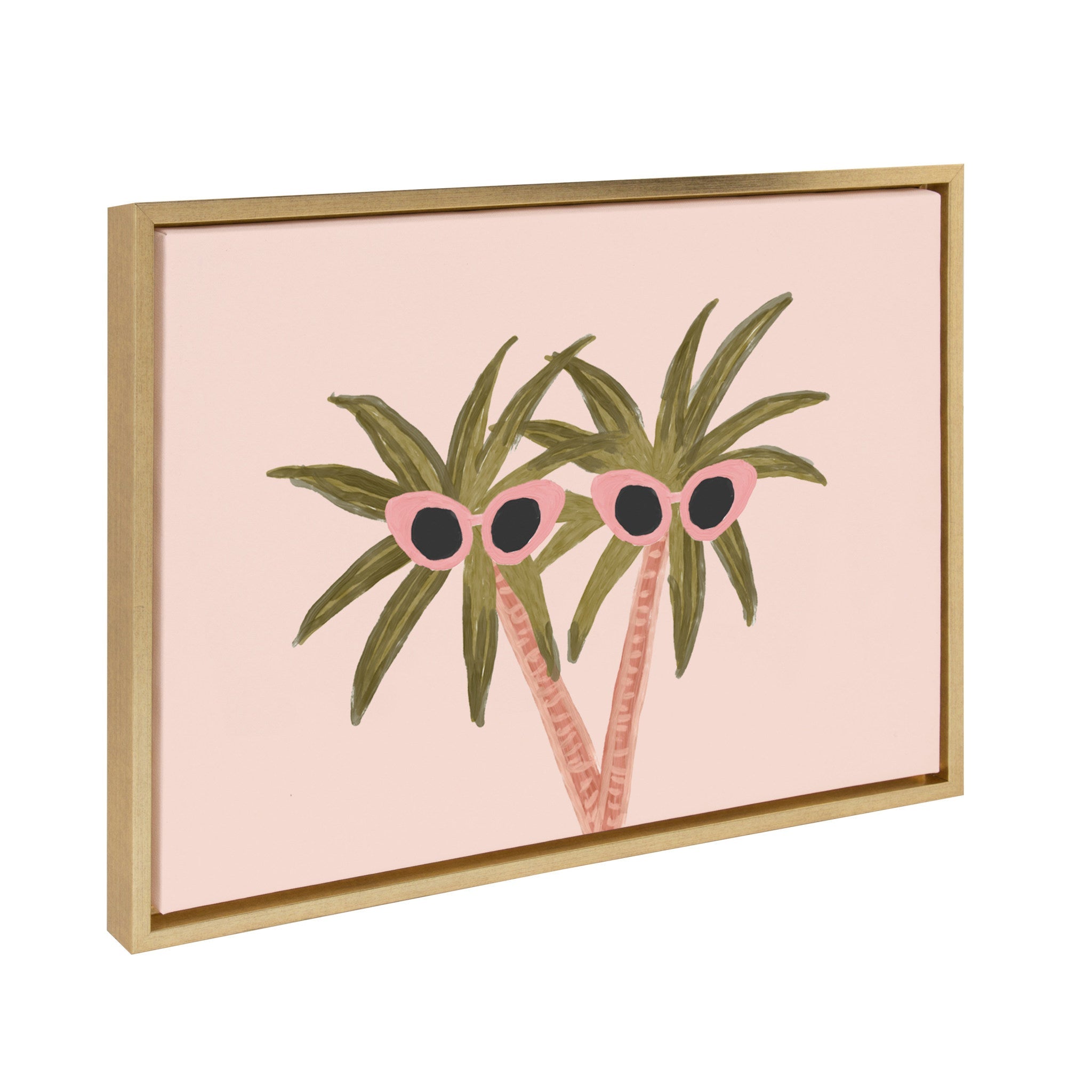 Sylvie Palm Trees And Sun Framed Canvas by kateandlaurel - product image 2 for Resin Society