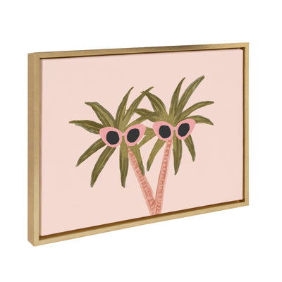 Sylvie Palm Trees And Sun Framed Canvas by kateandlaurel - product image 2 for Resin Society