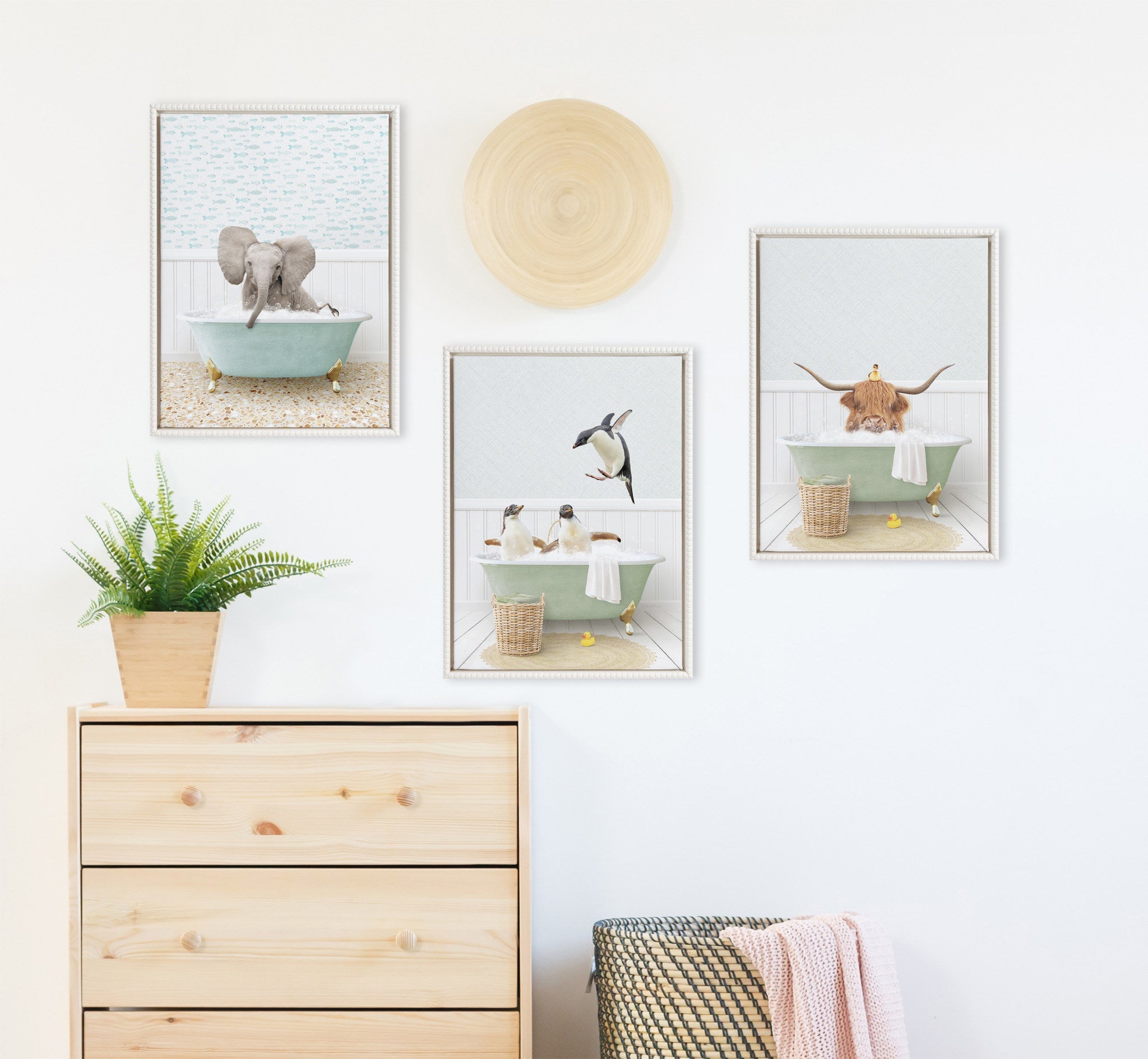 Sylvie Beaded Randall in Cottage Bath Framed Canvas by Amy Peterson