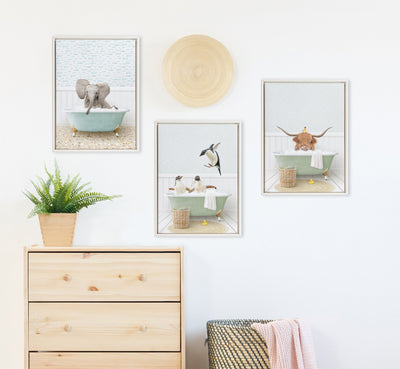 Sylvie Beaded Randall in Cottage Bath Framed Canvas by Amy Peterson