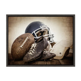 Sylvie Vintage Football Gear Framed Canvas by kateandlaurel - product image 10 for Resin Society