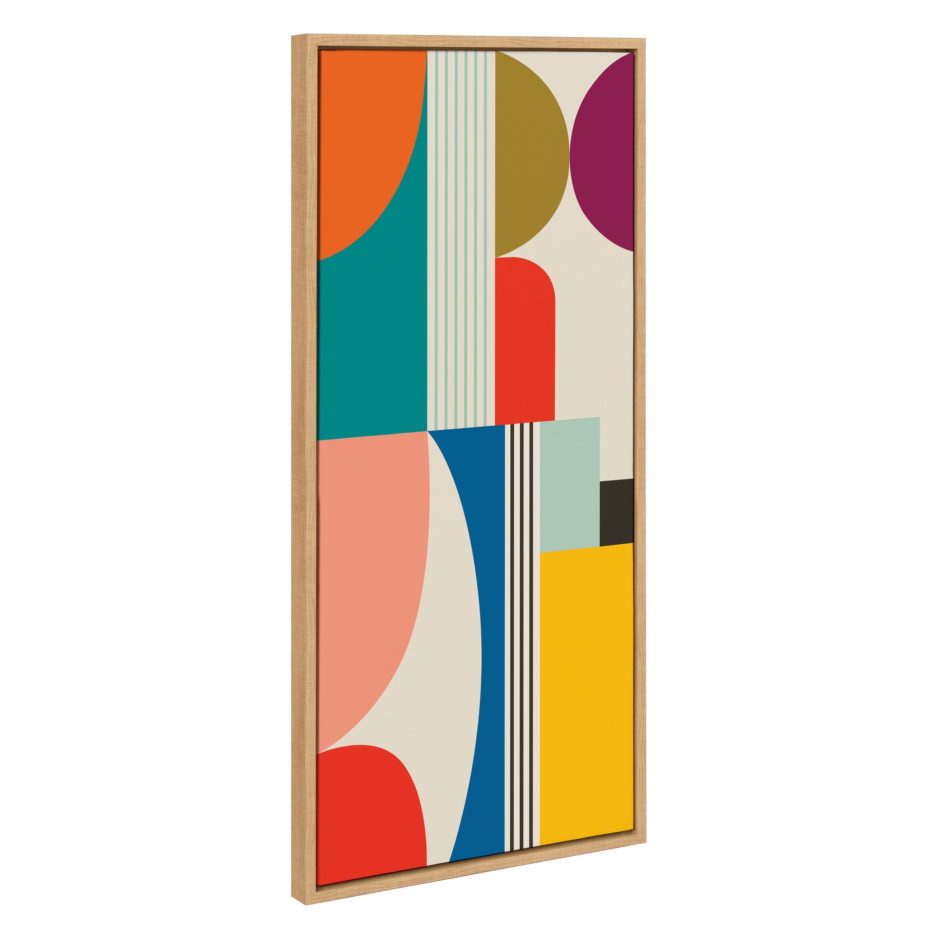 Sylvie Mid Century Modern Pattern Framed Canvas