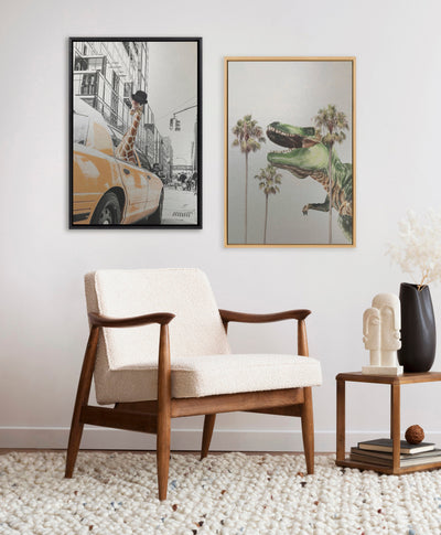 Sylvie Dinosaur Framed Canvas by July Art Prints