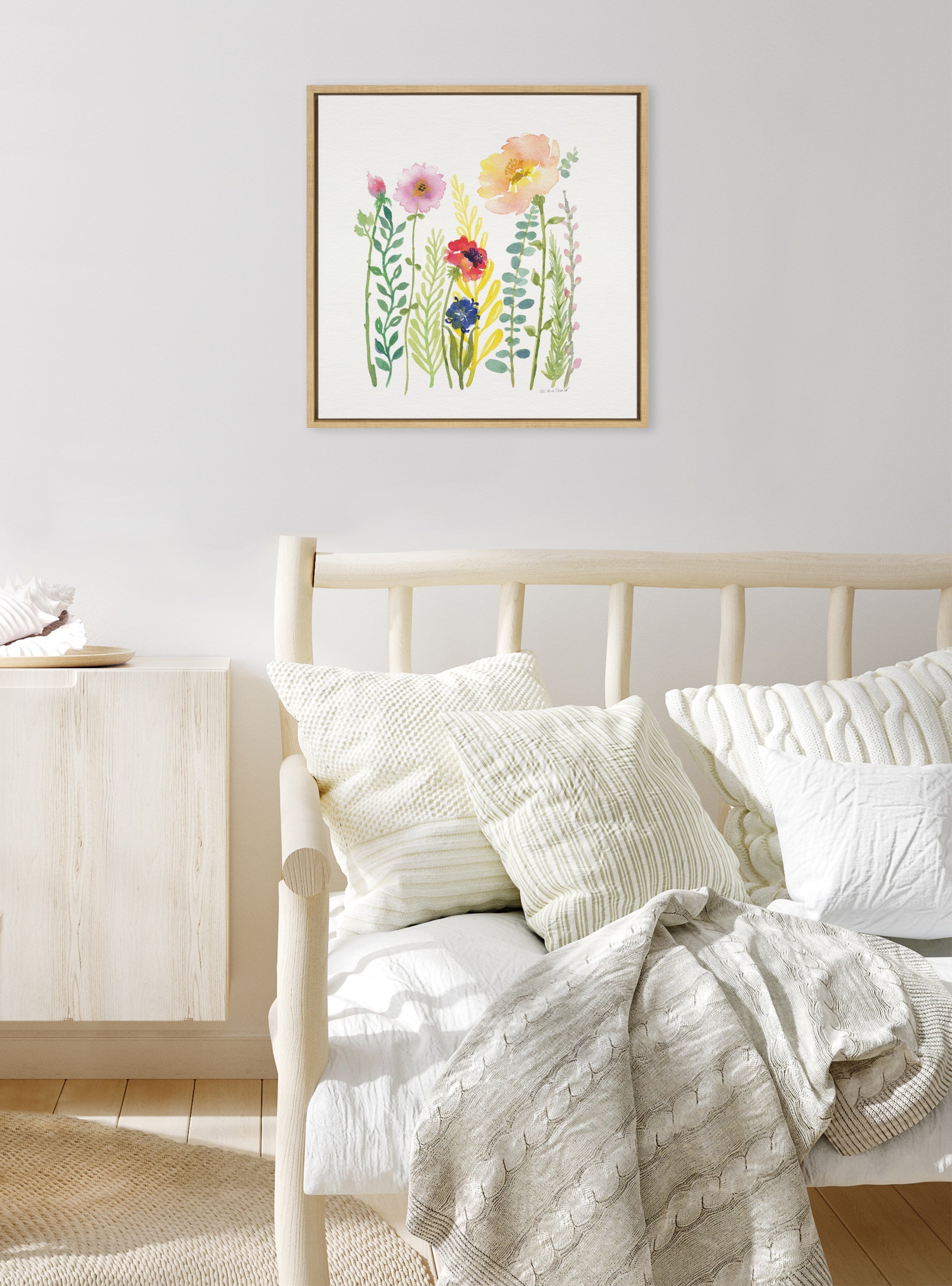 Sylvie Flowers and Ferns Framed Canvas by kateandlaurel - product image 18 for Resin Society