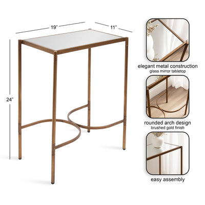 Catriona Side Table Mirror and Metal