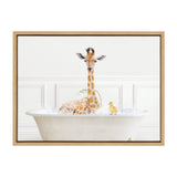 Sylvie Giraffe In Bubble Bath Neutral Style Framed Canvas by kateandlaurel - product image 8 for Resin Society
