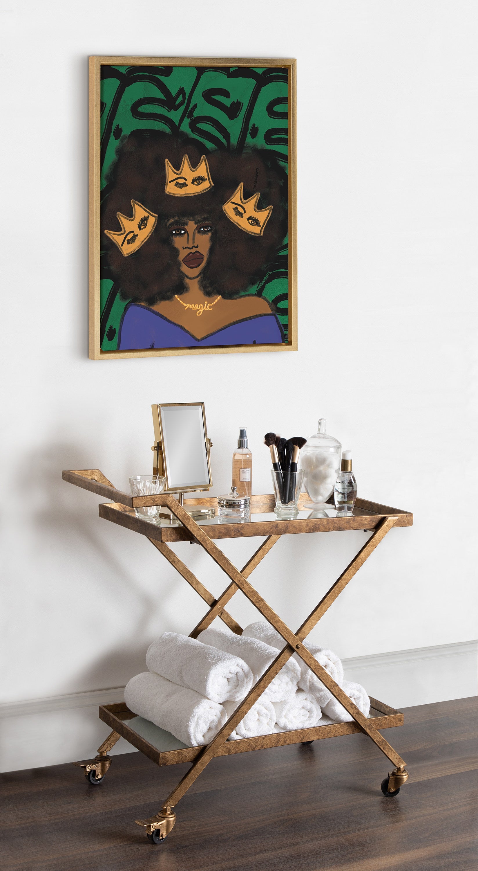 Sylvie Wear Your Crown Framed Canvas by kateandlaurel - product image 4 for Resin Society
