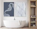 Sylvie Rich Blue Abstract River Framed Canvas by kateandlaurel - product image 5 for Resin Society