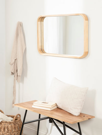 Hutton Wood Framed Radius Rectangle Mirror by kateandlaurel - product image 17 for Resin Society