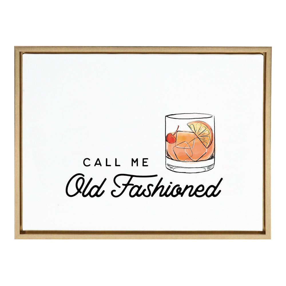 Sylvie Call Me Old Fashioned Framed Canvas by The Creative Bunch Studio by kateandlaurel - main product image for Resin Society