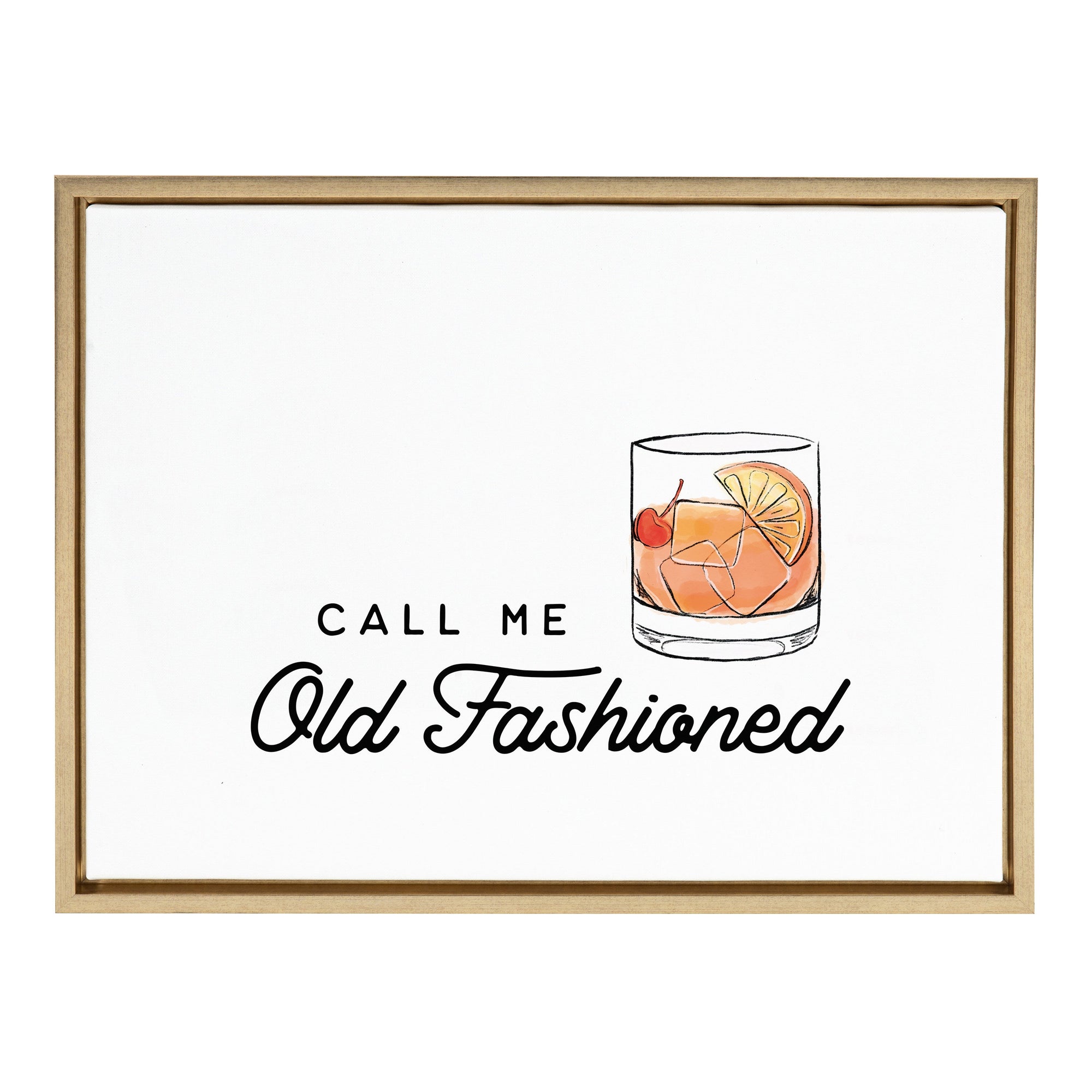 Sylvie Call Me Old Fashioned Framed Canvas by The Creative Bunch Studio by kateandlaurel - main product image for Resin Society