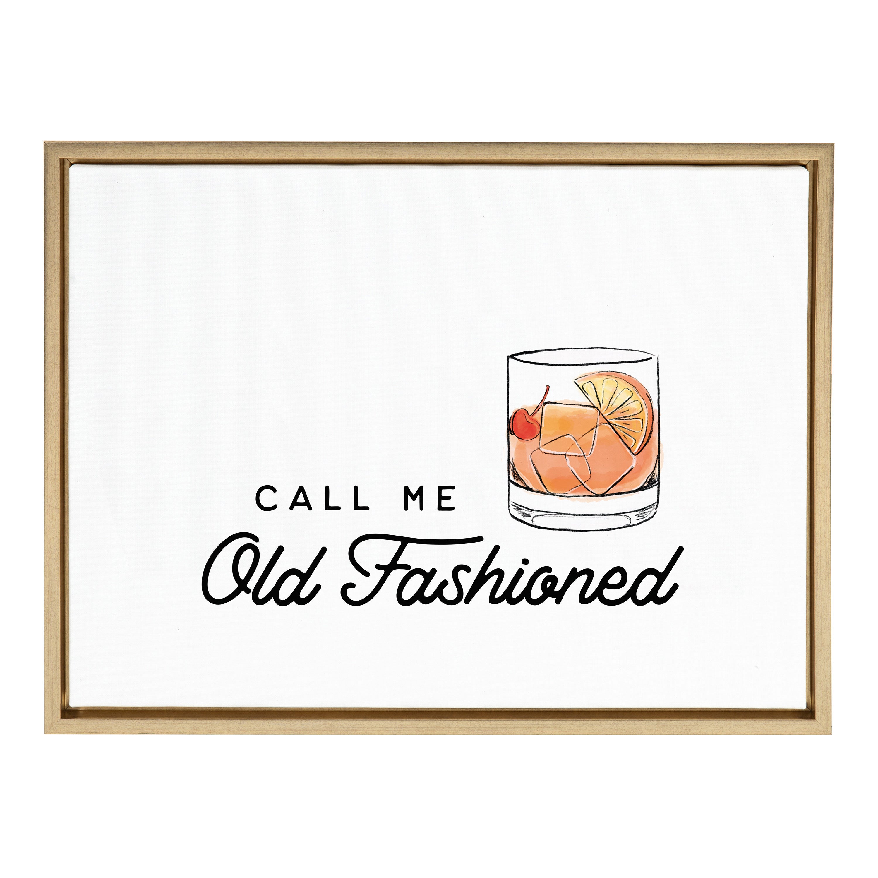 Sylvie Call Me Old Fashioned Framed Canvas by The Creative Bunch Studio by kateandlaurel - main product image for Resin Society
