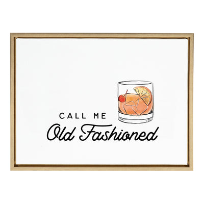 Sylvie Call Me Old Fashioned Framed Canvas by The Creative Bunch Studio by kateandlaurel - main product image for Resin Society