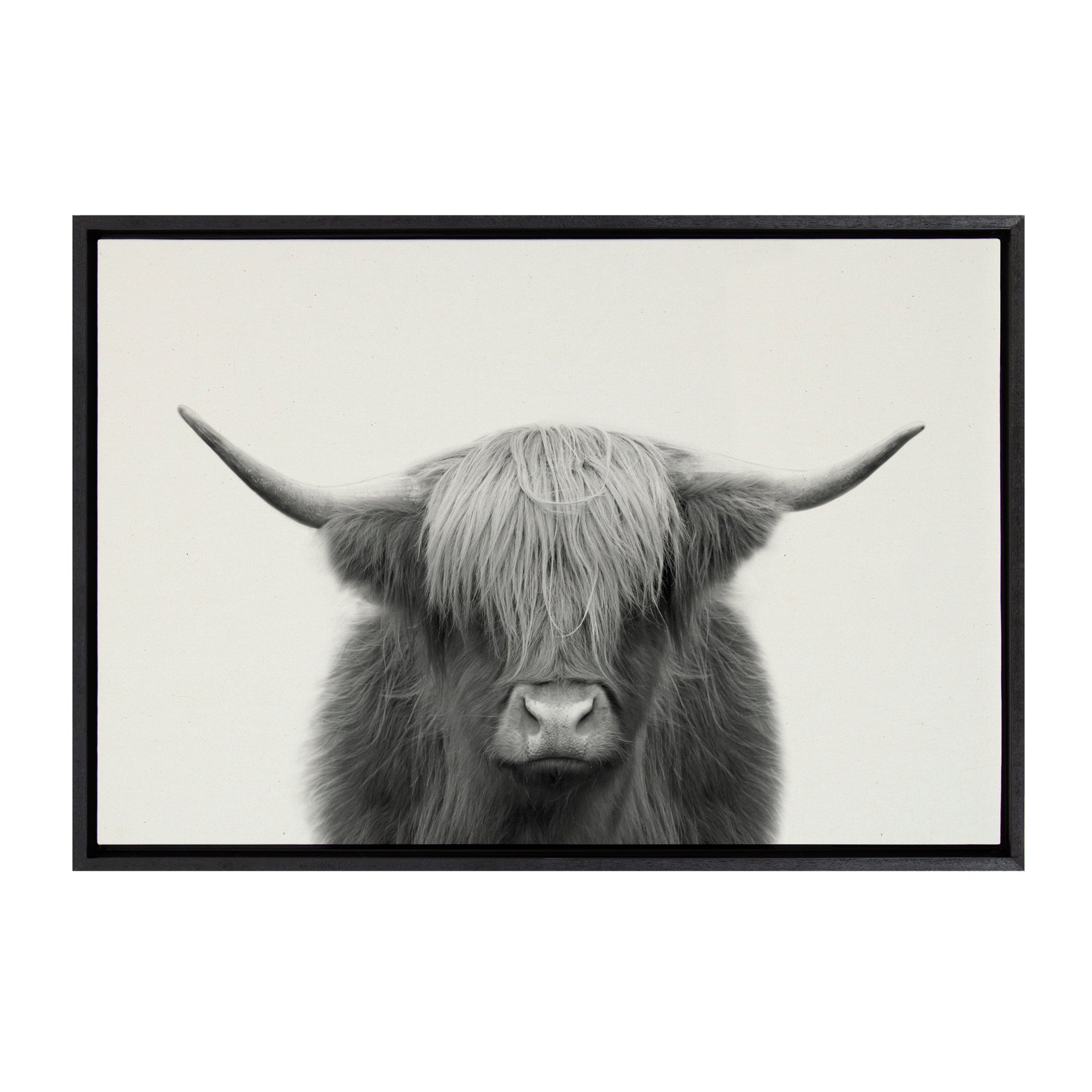 Sylvie Hey Dude Highland Cow Framed Linen Canvas by kateandlaurel - product image 2 for Resin Society