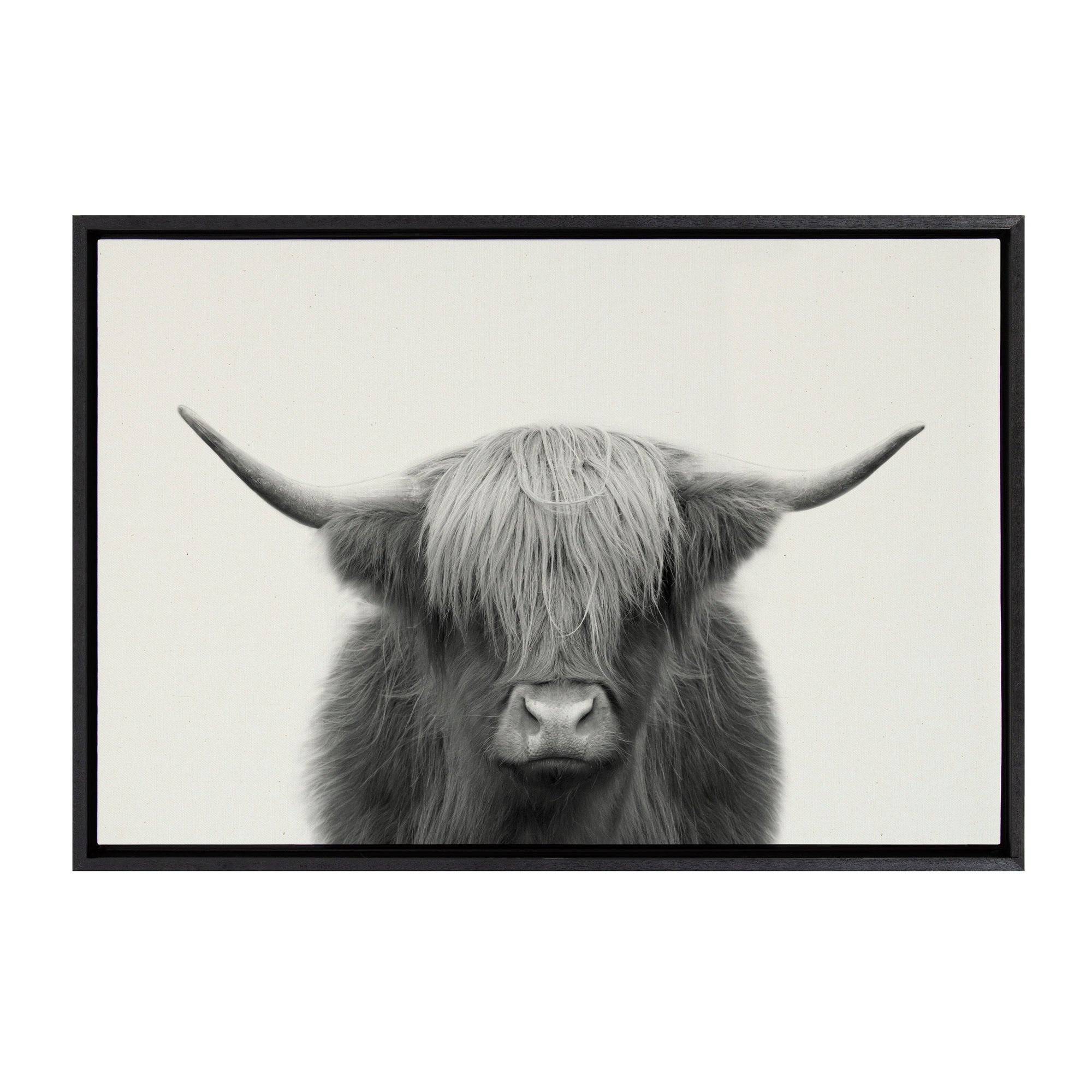 Sylvie Hey Dude Highland Cow Framed Linen Canvas by kateandlaurel - product image 7 for Resin Society