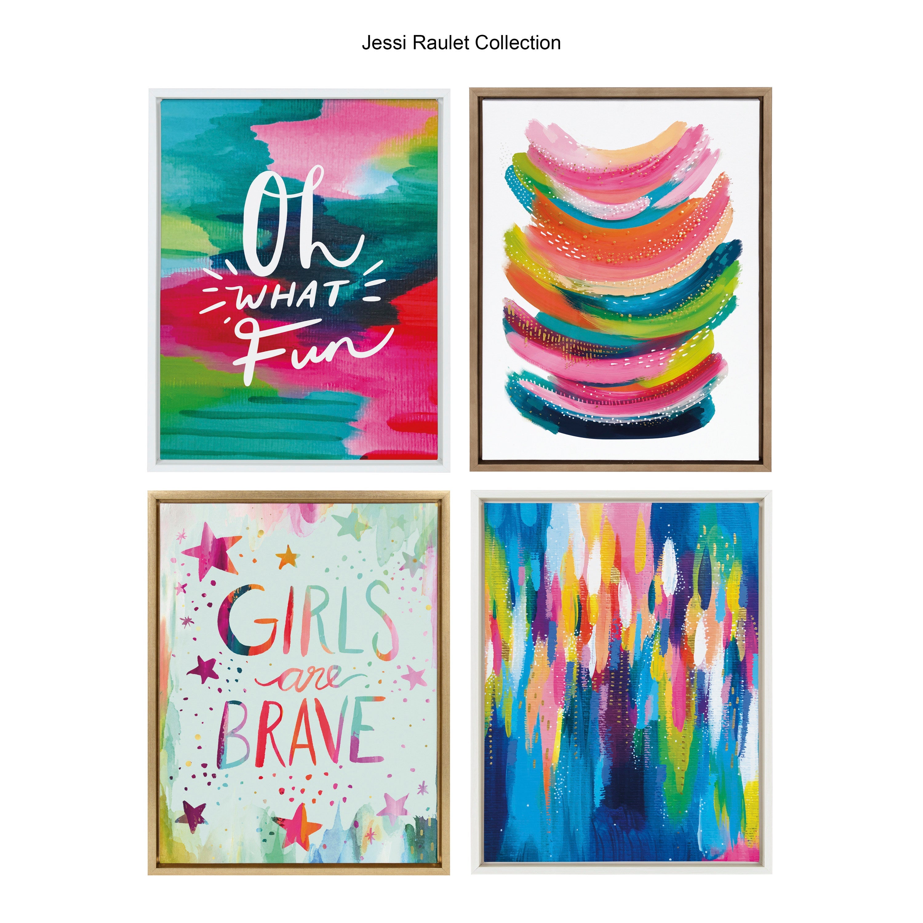 Sylvie Bright Abstract Framed Canvas
