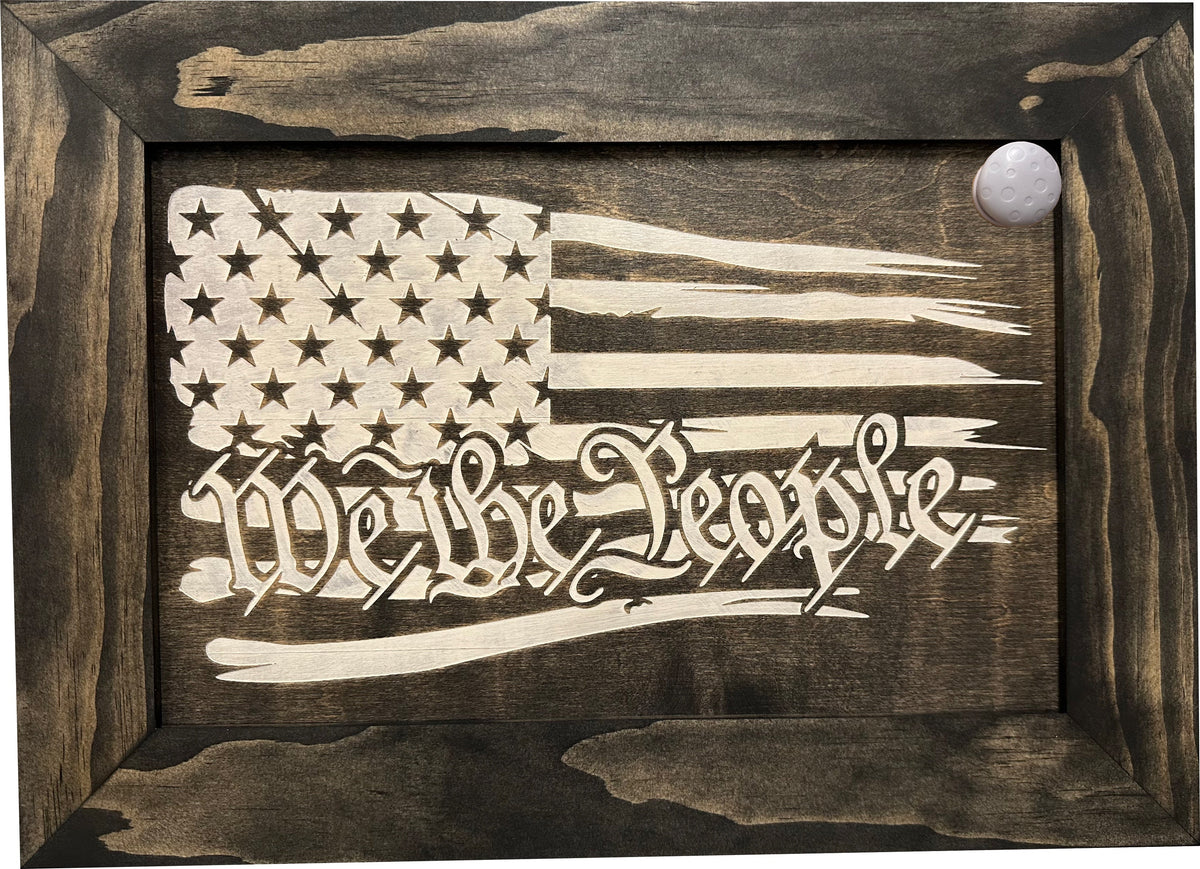 American Flag Gun Cabinet We The People Decorative and Secure Hidden by Bellewood Designs - product image 4 for Resin Society