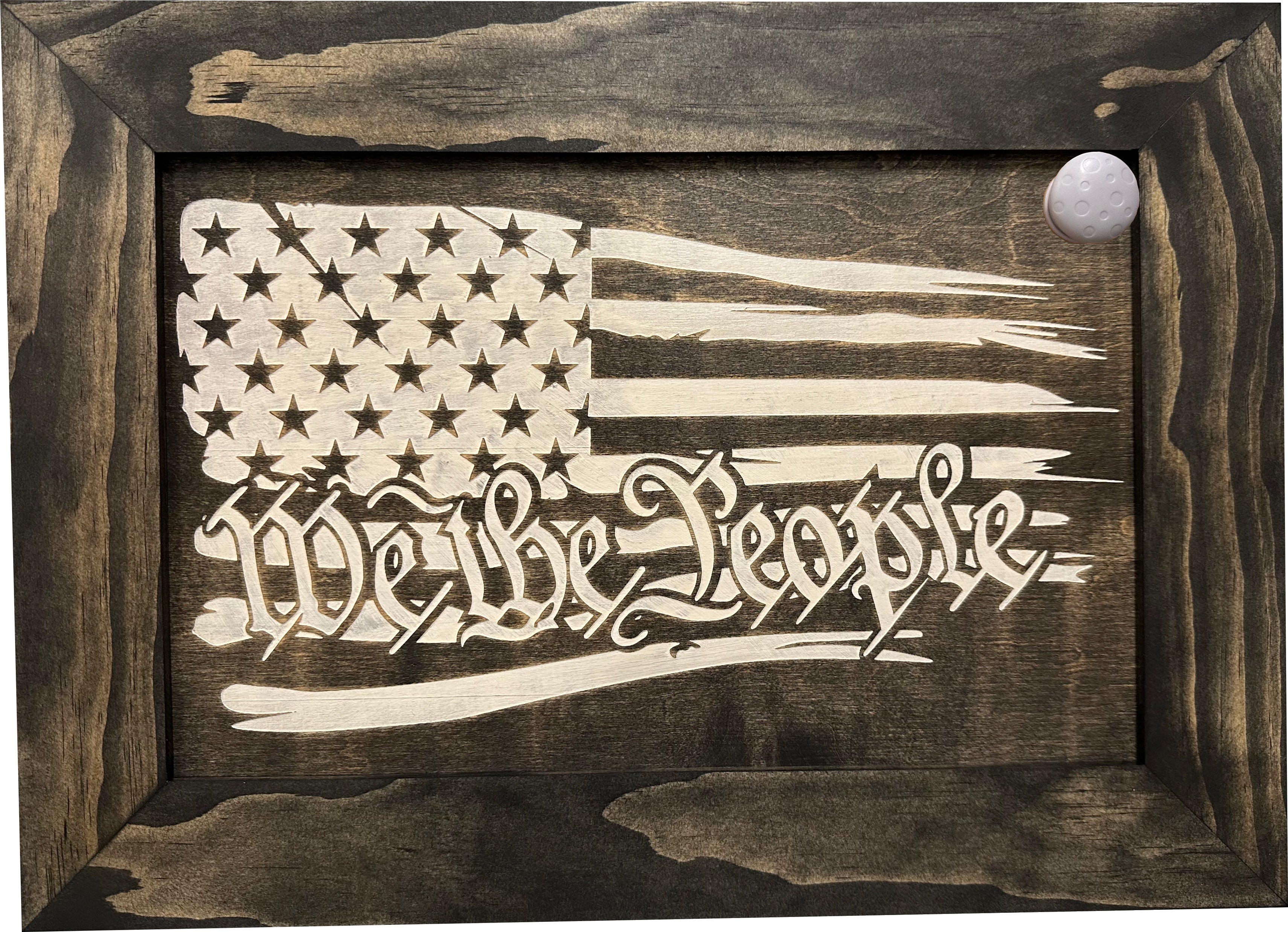 American Flag Gun Cabinet We The People Decorative and Secure Hidden by Bellewood Designs - product image 4 for Resin Society