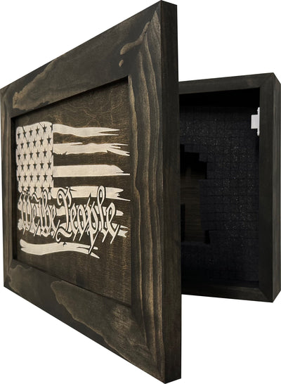 American Flag Gun Cabinet We The People Decorative and Secure Hidden by Bellewood Designs - product image 5 for Resin Society