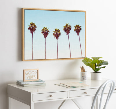 Sylvie Five Palms Framed Canvas by Simon Te by kateandlaurel - product image 6 for Resin Society