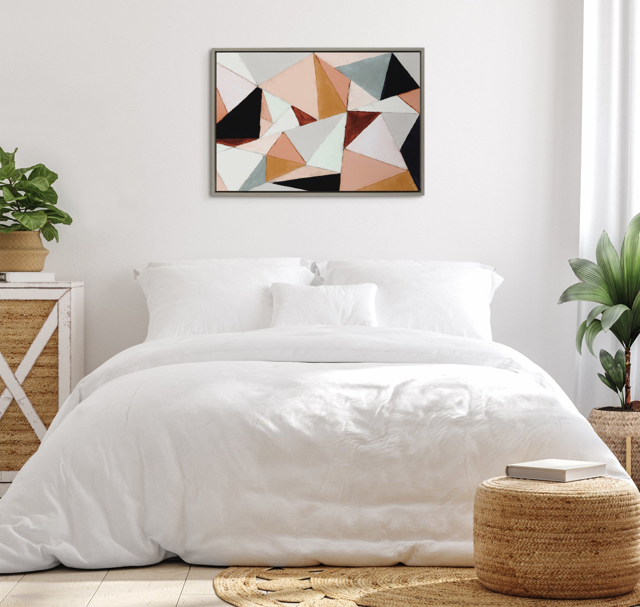 Sylvie Geo Abstract Framed Canvas by kateandlaurel - product image 8 for Resin Society