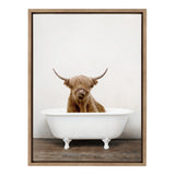 Sylvie Highland Cow in Tub Color Framed Canvas