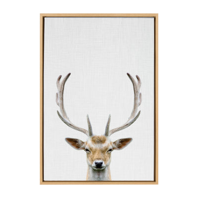 Sylvie Deer Color Framed Canvas by Simon Te of Tai Prints