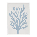 Sylvie Abstract Coral Ocean Blue Framed Canvas by kateandlaurel - product image 2 for Resin Society