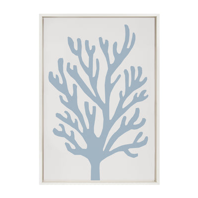 Sylvie Abstract Coral Ocean Blue Framed Canvas by kateandlaurel - product image 2 for Resin Society