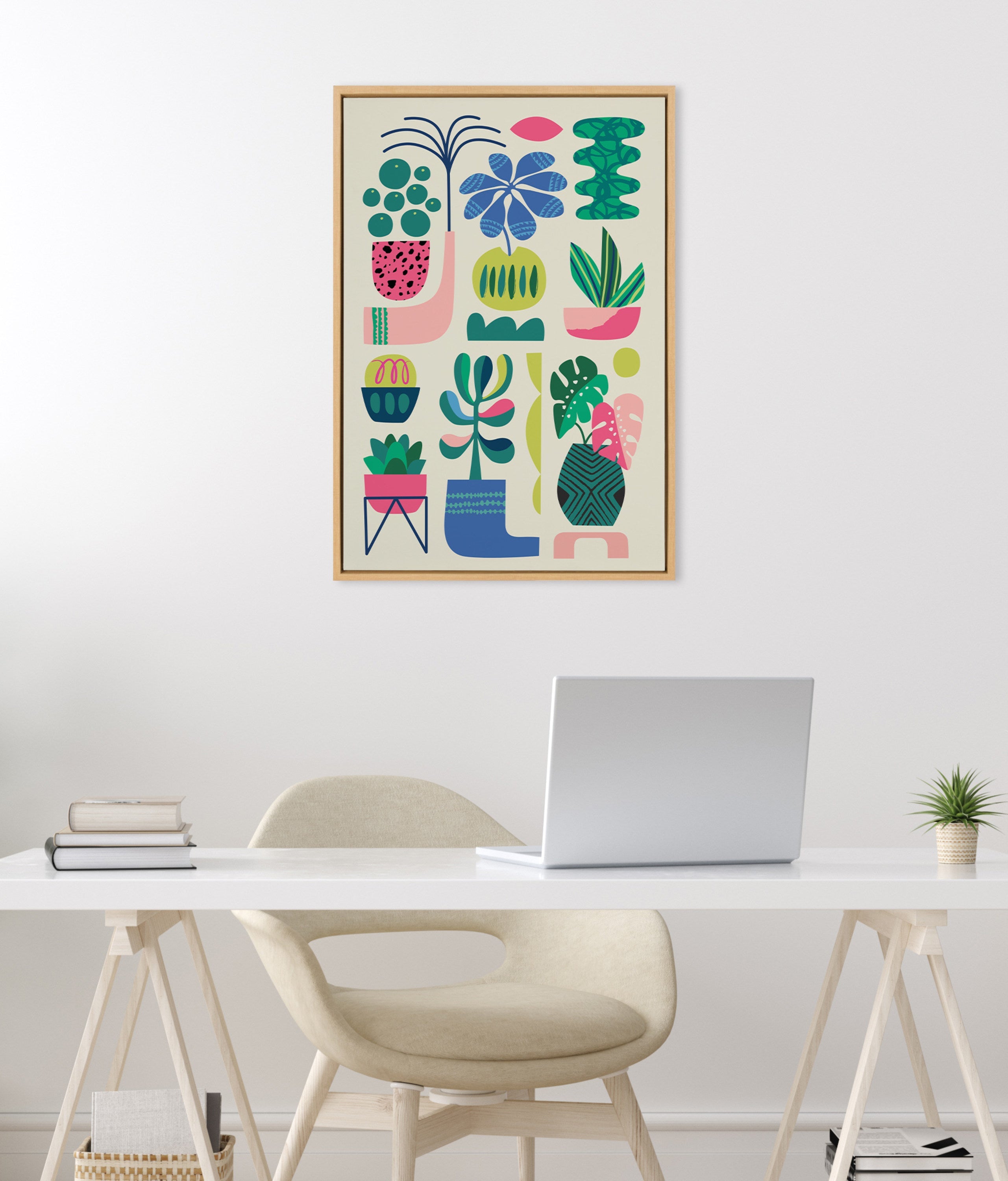 Sylvie Houseplants Framed Canvas by Rachel Lee