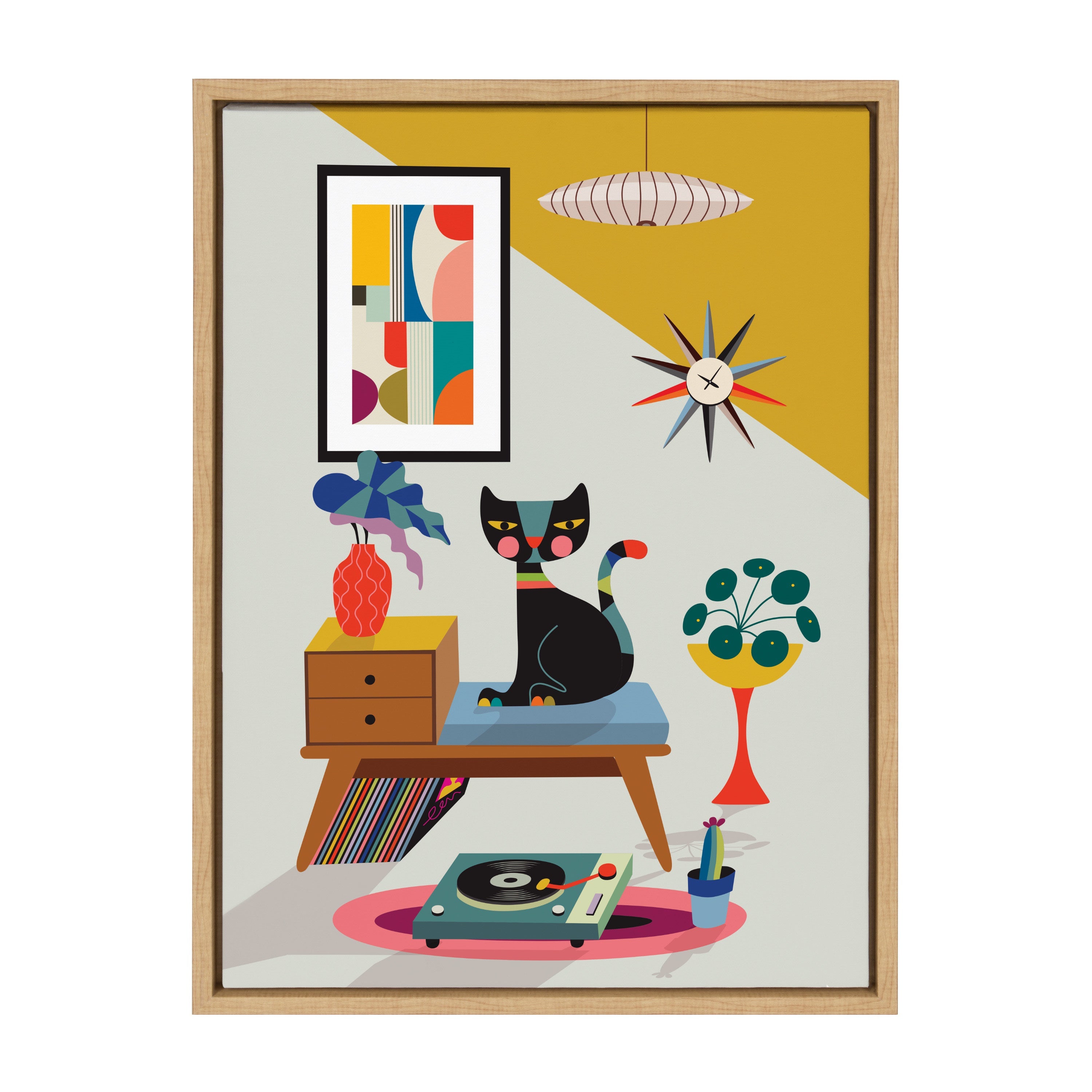 Sylvie Record Player Framed Canvas by kateandlaurel - product image 7 for Resin Society